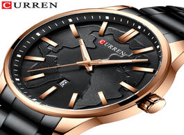 Foto van Horloge curren fashion business watches men creative design dial quartz watch stainless steel band w