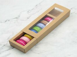 Foto van Huis inrichting 10pcs macaron pvc boxes with clear window baking paper packaging box cookie biscuit 