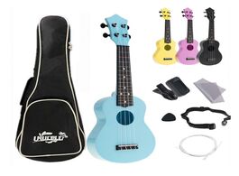 Foto van Sport en spel 21 inch soprano ukulele 4 strings full kits acoustic colorful hawaii guitar guitarra i