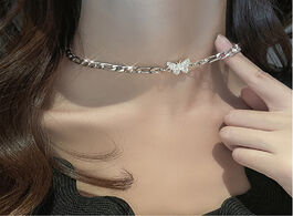 Foto van Sieraden trendy 925 sterling silver shiny elegant butterfly choker zircon necklace wedding gift for 