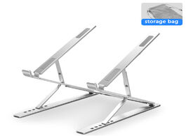 Foto van Computer portable aluminum laptop stand double layer height adjustable cooling holder foldable macbo