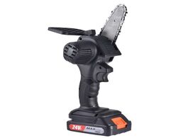 Foto van Gereedschap 24v mini chainsaw 4 inch cordless electric protable with protective shield one hand prun