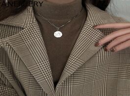 Foto van Sieraden anenjery irregular round disc letter pendant necklace vintage silver color charm chains for