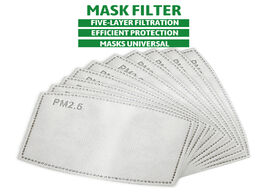 Foto van Beveiliging en bescherming 100 10 pcs pm 2.5 mask filter anti haze 5 layers activated carbon filters