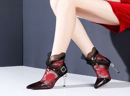 Foto van Schoenen 2020 high heeled sandal boots women s shoes woman sexy lace heels pointed toe thin heel rhi
