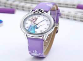 Foto van Horloge elsa watch girls princess kids watches leather strap cute children s cartoon wristwatches gi