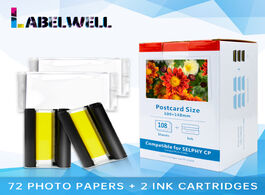 Foto van Computer labelwell color ink and paper set for canon selphy compact photo printer cp1200 cp1300 cp91