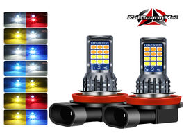 Foto van Auto motor accessoires 2pcs h8 h9 h11 two color integrated led 3030 chips 24 smd high power fog ligh