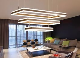 Foto van Lampen verlichting rectangle up down led chandelier living room dining bedroom study light coffee sh