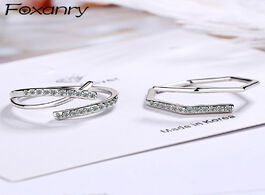 Foto van Sieraden foxanry minimalist 925 sterling silver single row zircon rings new fashion irregular cross 