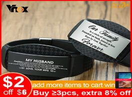 Foto van Sieraden vnox customize men bracelets carbon fiber wide wristband with black personalize stainless s