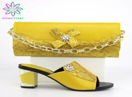 Foto van Schoenen latest design nigerian style shoes and bag set summer high heeled for women italian matchin