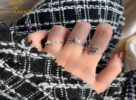 Foto van Sieraden xiyanike 925 sterling silver open rhinestone double butterfly ring index finger female fash