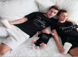Foto van Baby peuter benodigdheden funny new daddy mommy 2021 family look black cotton tshirt mother father m