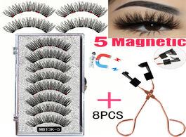 Foto van Schoonheid gezondheid lekofo 8pcs 5 magnetic eyelashes with 4 pairs magnets lashes natural mink eye 