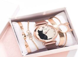 Foto van Horloge cat dial bracelet magnetic watches set luxury women s dress bangle quartz clock ladies fashi