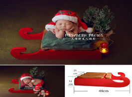 Foto van Baby peuter benodigdheden christmas props wooden red sled newborn outfit pants hat pillow set for ph