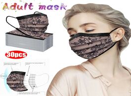Foto van Beveiliging en bescherming 30pc adult fashion lace disposable protection three layer breathable face