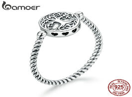 Foto van Sieraden bamoer authentic 925 sterling silver tree of life pendant rings for women plated platinum j
