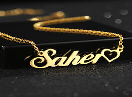 Foto van Sieraden stainless steel custom name pendant necklace choker handmade nameplate necklaces women best