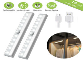 Foto van Lampen verlichting pir under cabinet light usb rechargeable motion sensor closet lights wireless mag