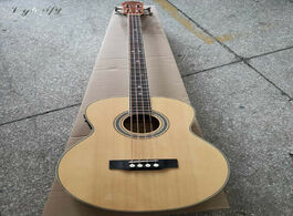 Foto van Sport en spel 4 string electric acoustic bass guitar high gloss 43 inch natural color black full siz