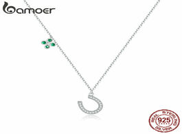 Foto van Sieraden bamoer 925 sterling silver lucky horseshoe plated platinum chain necklace for women jewelry