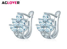 Foto van Sieraden aglover multi color cz cubic zirconia earrings for women s fine flowers shiny crystal weddi