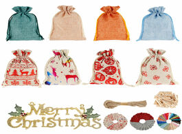 Foto van Tassen drawstring christmas calendar bag set 24 days burlap advent gift diy embellishments with clip