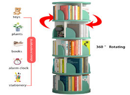 Foto van Meubels 360 rotating bookshelf multi layer floor shelf storage rack large capacity furniture for hom