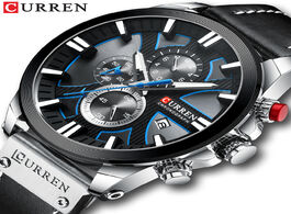 Foto van Horloge curren watch chronograph sport mens watches quartz clock leather male wristwatch relogio mas