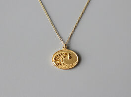 Foto van Sieraden amaiyllis 18k gold circle coin choker wave statement necklace women beach jewelry collier f