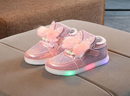 Foto van Baby peuter benodigdheden led shoes girls bunny ear cute short boots for kids luminous flats childre