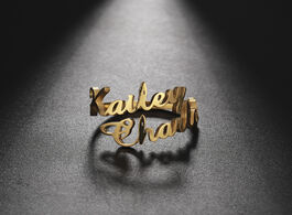 Foto van Sieraden teamer family ring for men women custom double name rings personalized jewelry adjustable c