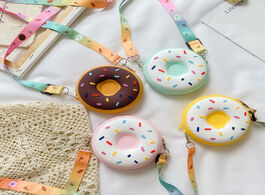 Foto van Tassen children cute doughnut crossbody bag kids girls boy candy color silicone shoulder messenger m