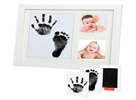 Foto van Baby peuter benodigdheden hand and foot print mud frame newborn solid wood disposable wash ink paw p