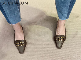 Foto van Schoenen suojialun fashion brand design buckle women pumps square toe slip on work shoes low heel sp