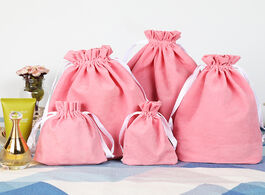 Foto van Tassen 10pcs lot sweet pink grey thicken velvet drawstring bags pouches christmas wedding jewelry ca