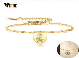 Foto van Sieraden vnox personalized heart charm bracelet for women elegant gold tone stainless steel lady par
