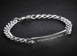 Foto van Sieraden couple bracelet engraved name armband silver color stainless steel pulseiras for women men 