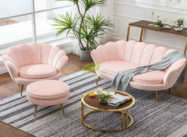 Foto van Meubels pink golden iron metal velvet royal crown single double three seat sofa dressing chair coffe