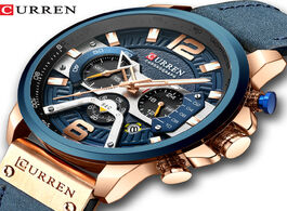 Foto van Horloge curren casual sport watches for men blue top brand luxury military leather wrist watch man c