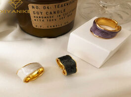 Foto van Sieraden xiyanike 925 sterling silver french vintage inlaid gold rim irregular smooth ring high qual