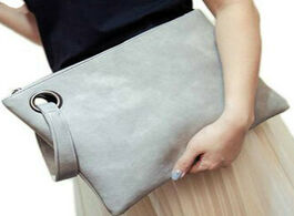 Foto van Tassen fashion solid handbag women s clutch bag leather envelope zipper evening female clutches tore
