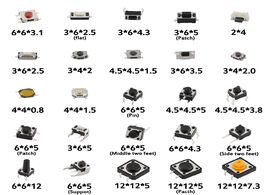 Foto van Elektrisch installatiemateriaal 125pcs 25types lot micro switch push button tact switches reset mini