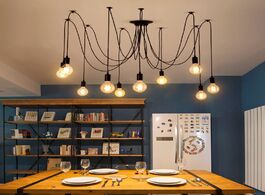 Foto van Lampen verlichting nordic spider industrial pendant lamp modern light chandelier retro adjustable la