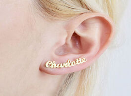 Foto van Sieraden custom name earrings personalized initials brincos stainless steel cute nameplate stud eari