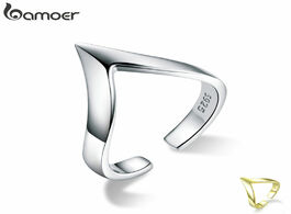 Foto van Sieraden bamoer authentic 925 sterling silver wave geometric love adjustable finger rings for women 