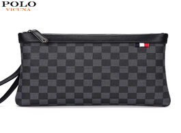 Foto van Tassen vicuna polo brand plaid design mens envelope clutch bag leisure wallet fashion men handbag dr