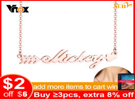 Foto van Sieraden vnox romantic cupid s arrow name necklace for women 585 rose gold stainless steel choker cu